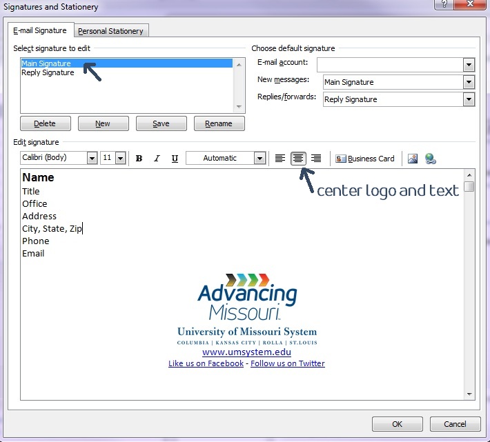 add email address to signature outlook 2016
