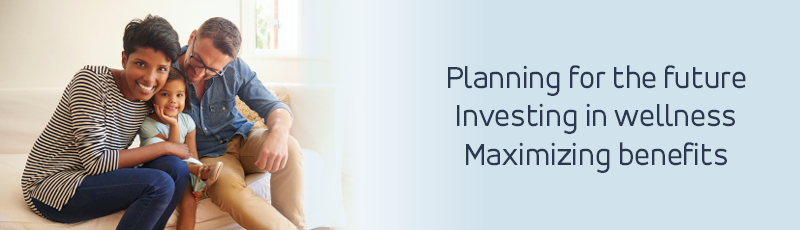 Happy family on a couch in their home