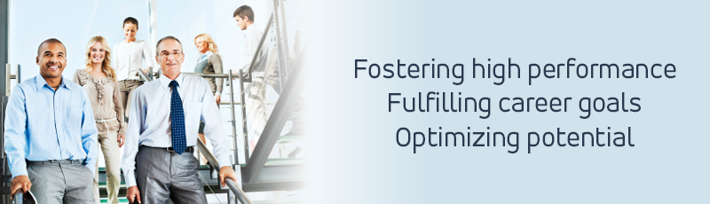 Talent Management - a collage of employees fostering high performance