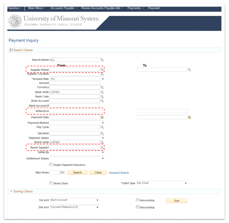 AP Check Inquires - screenshot and/or workflow