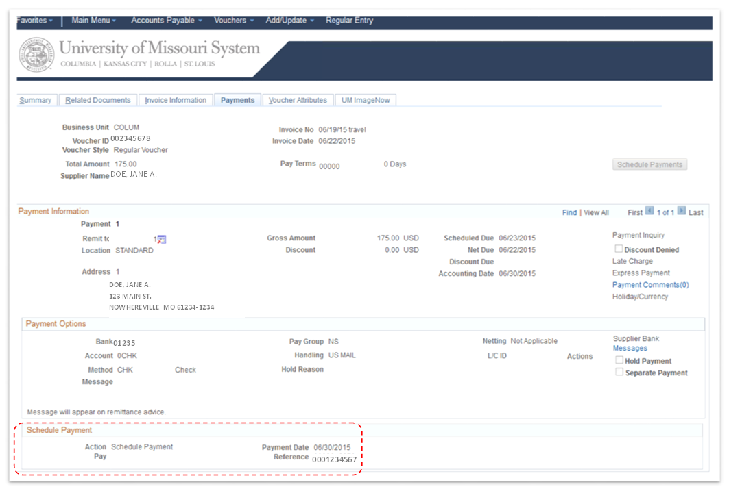 AP Check Inquires - screenshot and/or workflow