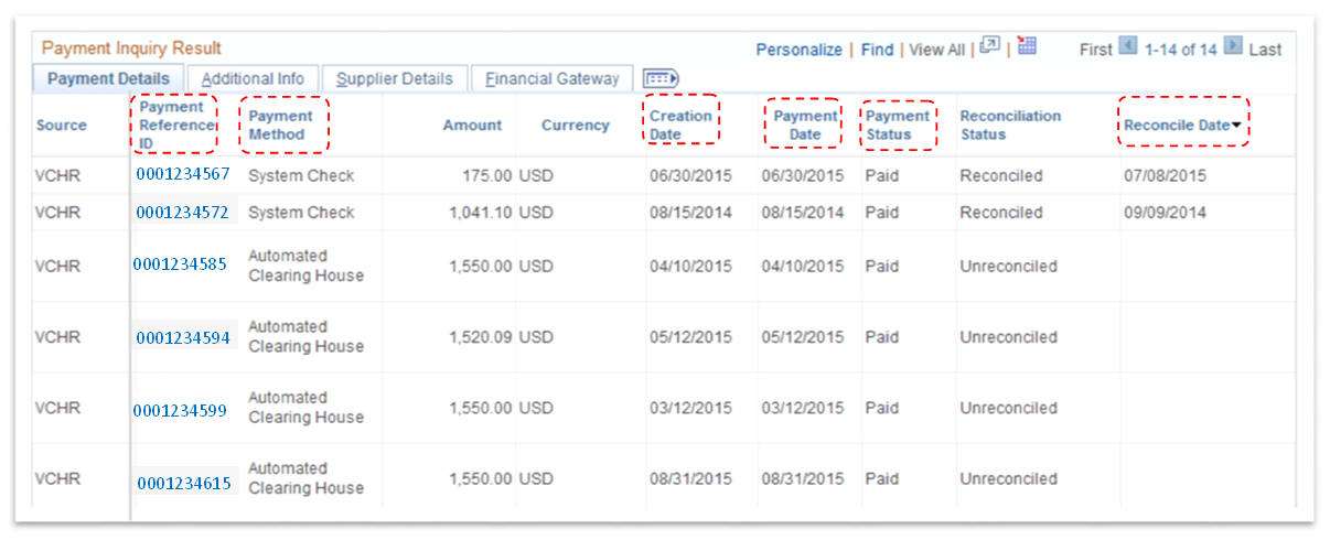 AP Check Inquires - screenshot and/or workflow
