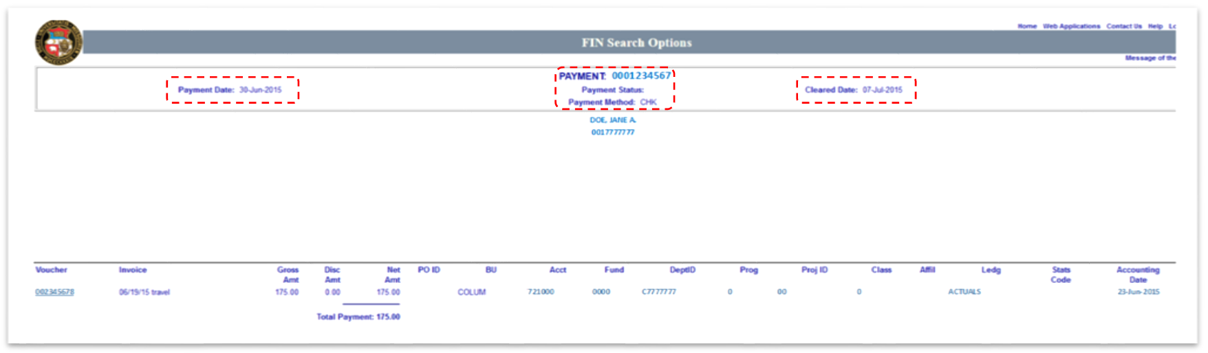 AP Check Inquires - screenshot and/or workflow