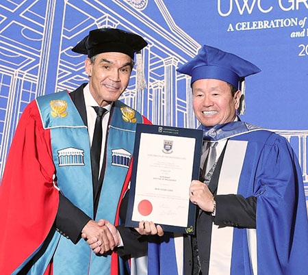 UWC Rector Tyrone Pretorius and University of Missouri System President Mun Choi